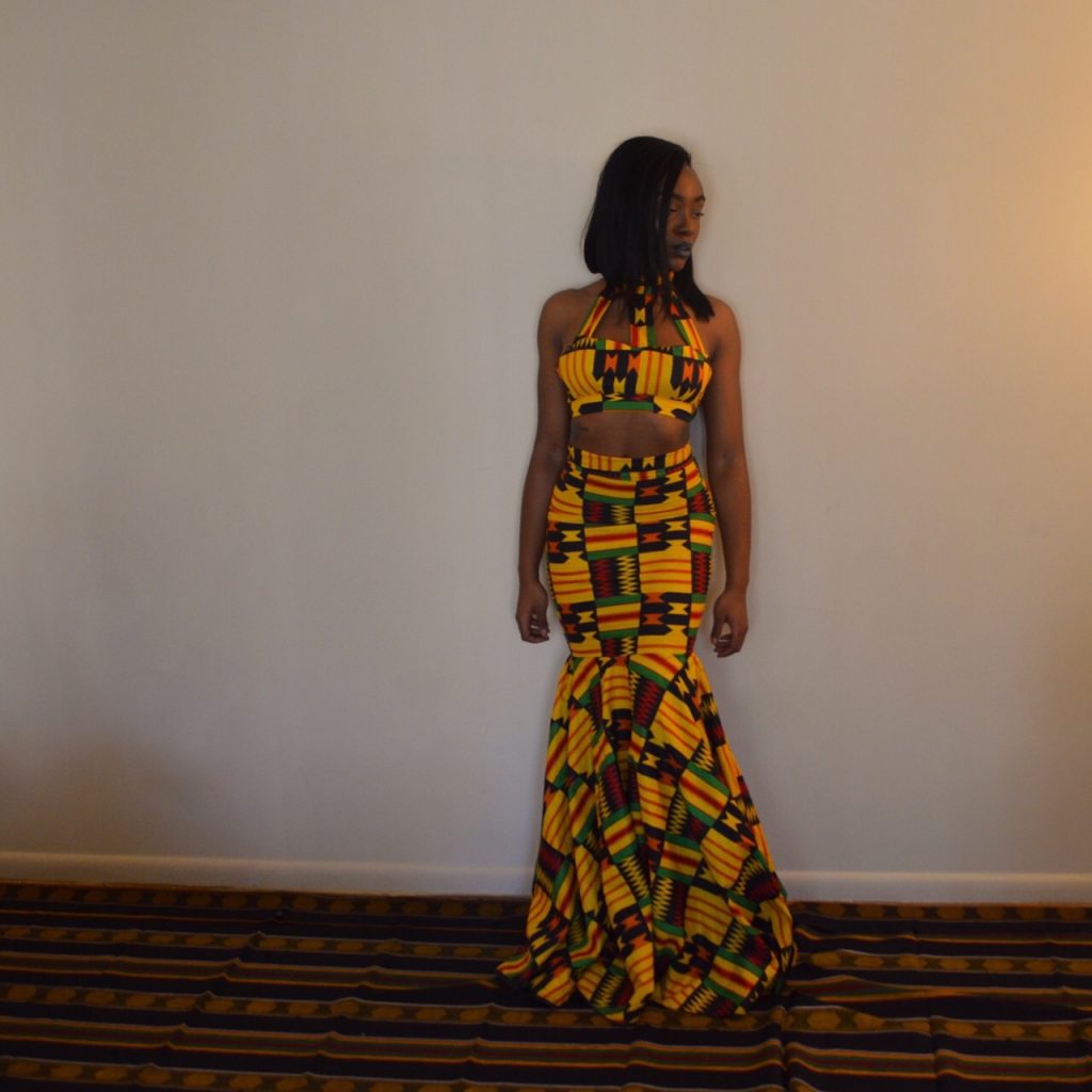 Jessica Chibueze's Ohemaa Closet Kente Print Two Piece Gown for The Ghana Independence Ball 2015 2