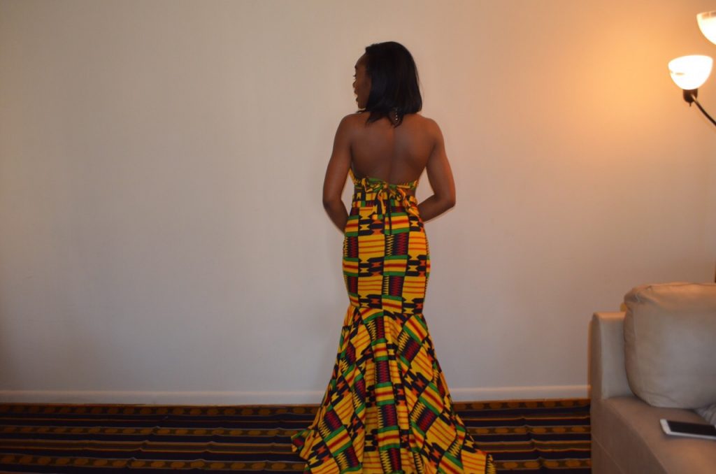 Jessica Chibueze's Ohemaa Closet Kente Print Two Piece Gown for The Ghana Independence Ball 2015 4