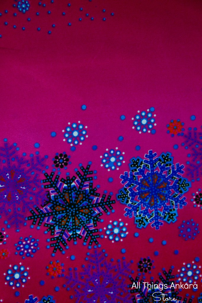 Pink Blue Purple Snow Flakes Wax Prints by Swagger