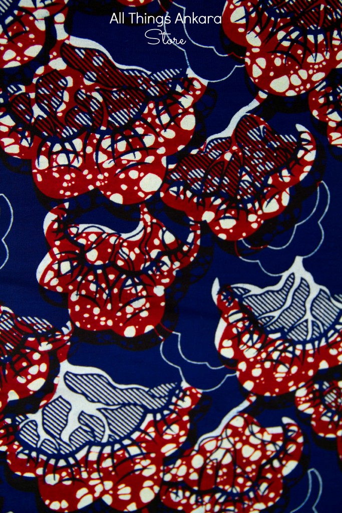 Red Blue White Wax Prints by Paksa