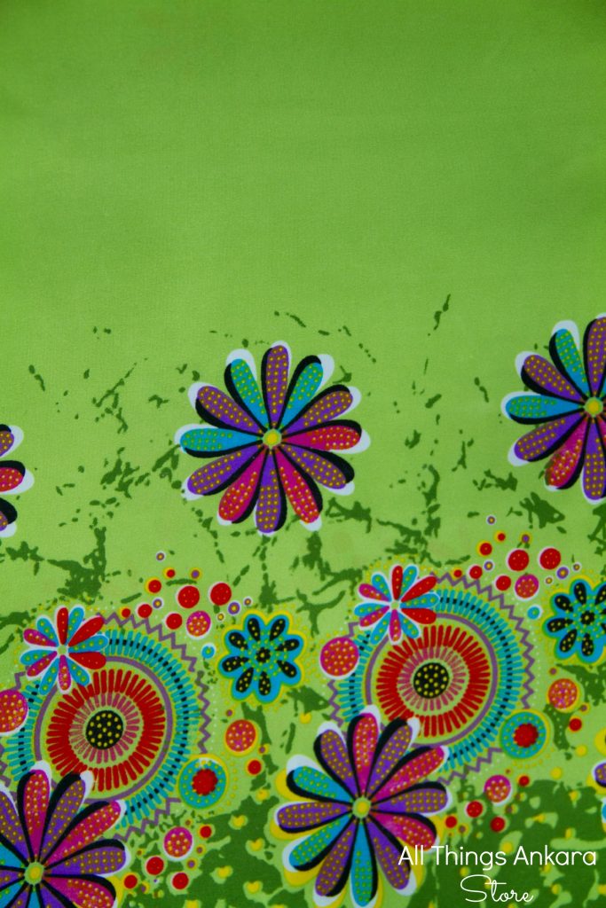Green Multicolored Flowers Wax Prints by Swagger