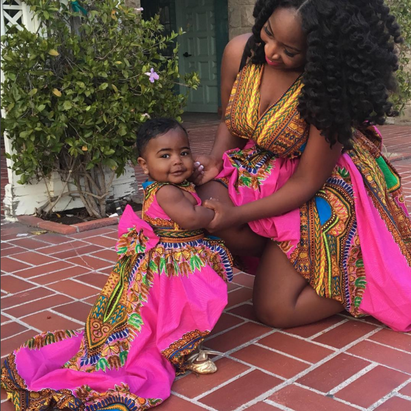 Miss Dunnie O and Baby Zion in Red Star Collective Dashiki Dresses for International Women's Day 2016 1