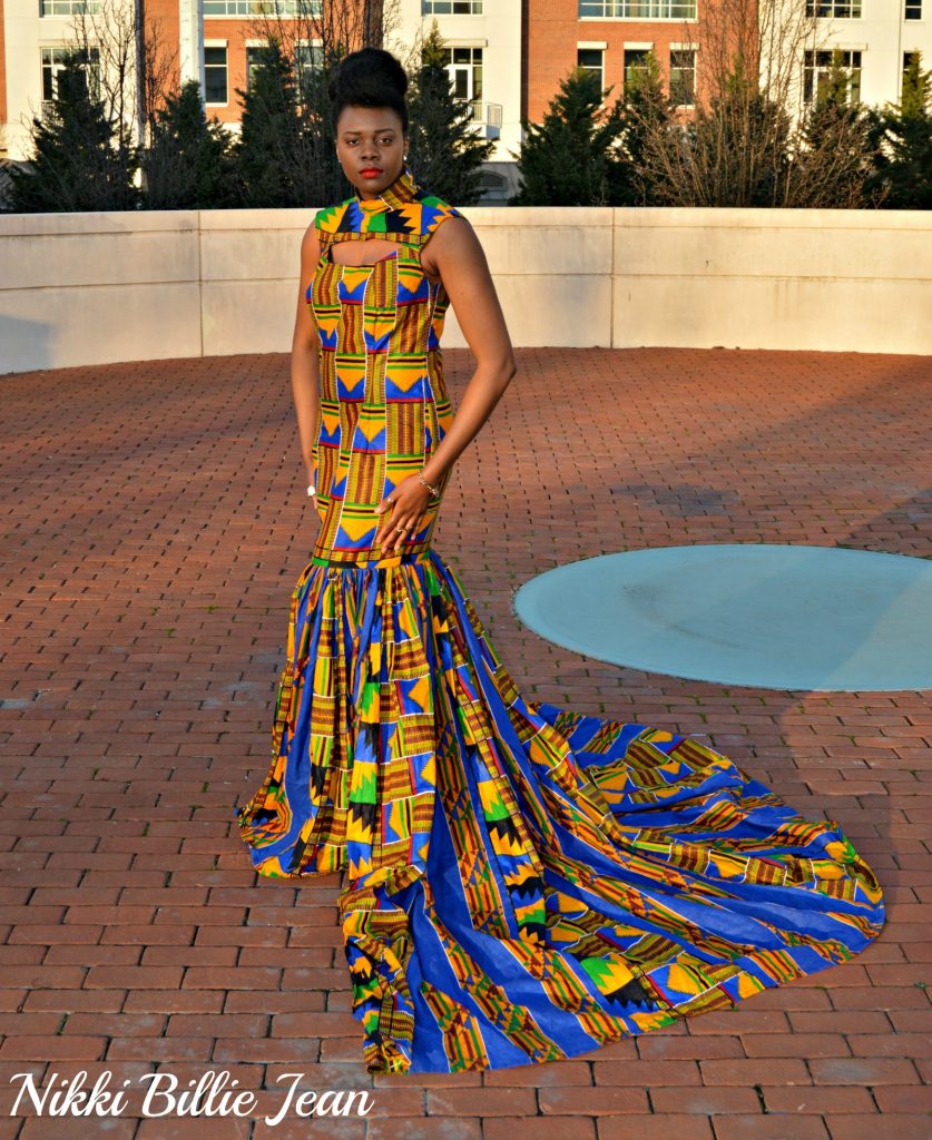 Nikki Billie Jean’s Mixed Kente Print Gown for the Exquisite Ghana Independence Ball 2016 4