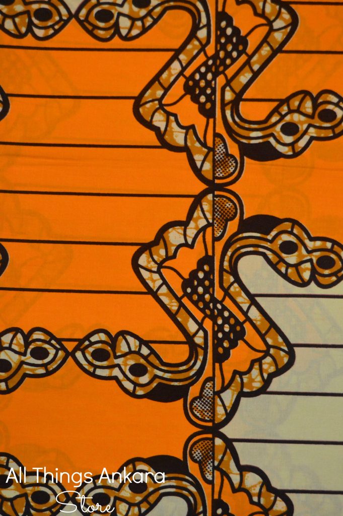 Orange Tan Layered Chained Ropes Wax Prints