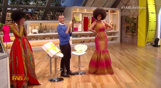 TV Show-Kyehma McEntyre Designs a Dress for Tyra Banks on the FABLife 2