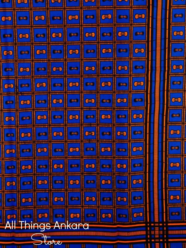 Blue Orange Squared Bowties Wax Prints