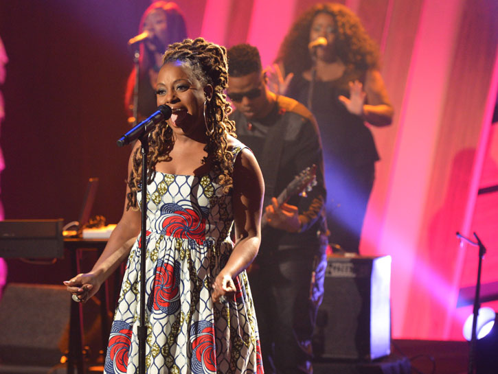 TV Show-Ledisi's Njema Helena Monica Dress on The Queen Latifah Show 3