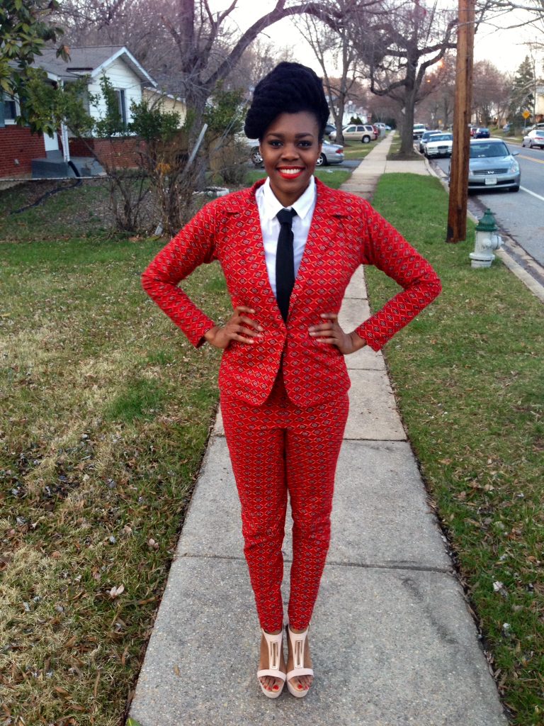 Red Ankara Suit & Tie 3