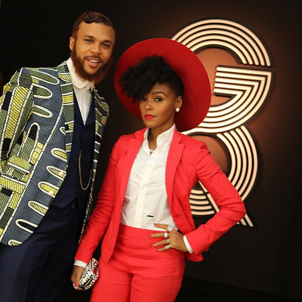 Jidenna and Janelle Monae at GQ:Gorgio Armani's 2015 Grammy After-Party 2