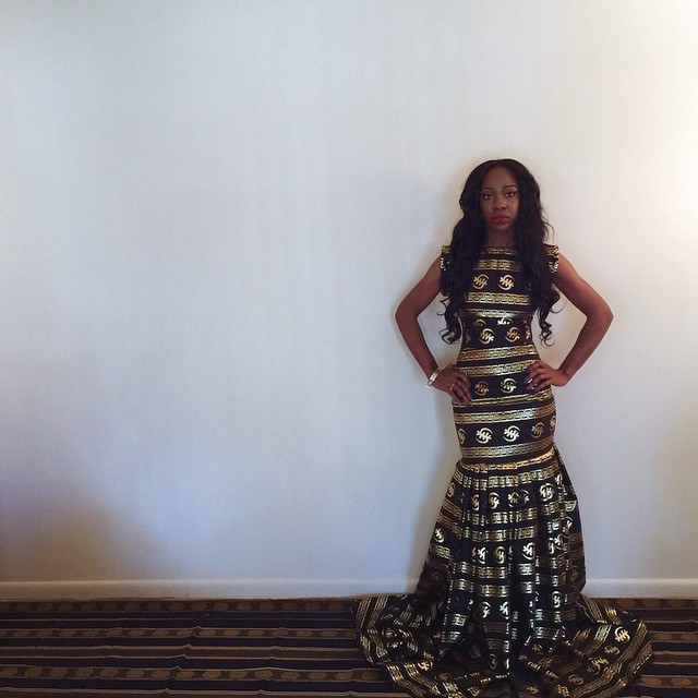 Gown-Sarah Mensah's Golden Gye Nyame Gown for the Ghana Independence Ball 2015 3