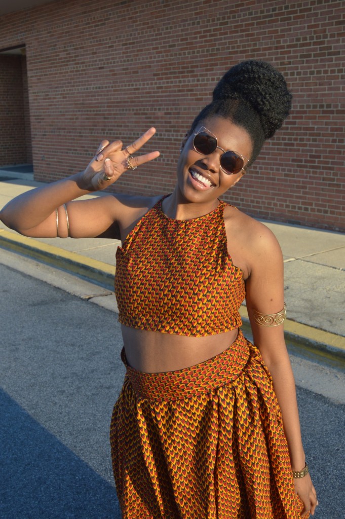 Nikki Billie Jean Red Ankara Print Crop Top &  Maxi Skirt 1