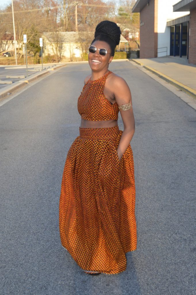 Nikki Billie Jean Red Ankara Print Crop Top &  Maxi Skirt 3