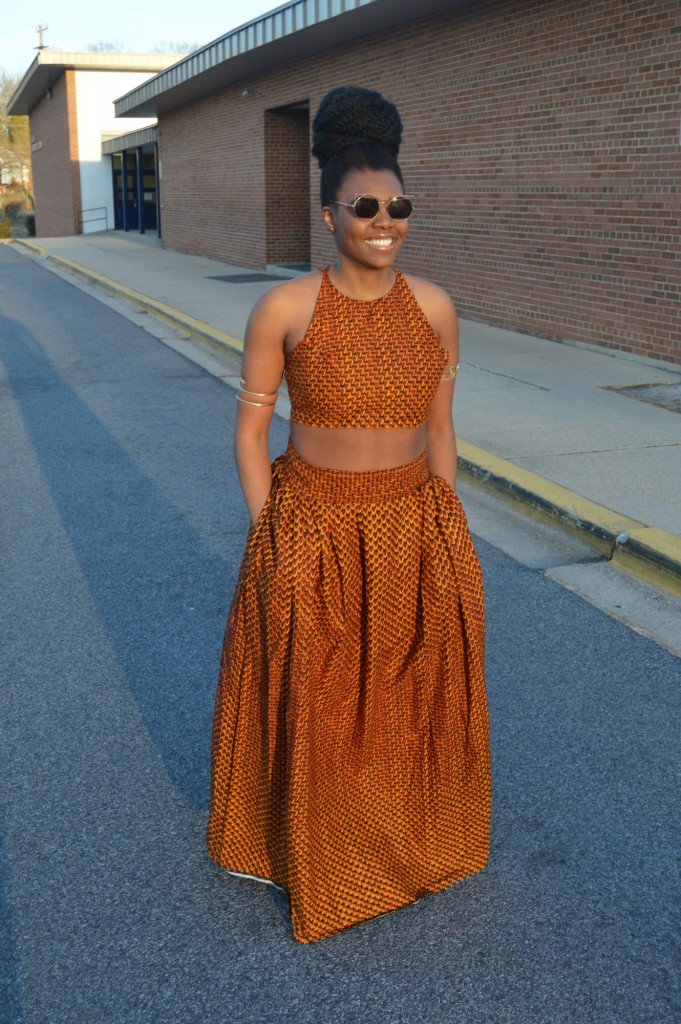 Nikki Billie Jean Red Ankara Print Crop Top &  Maxi Skirt 6