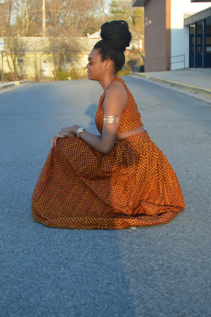 Nikki Billie Jean Red Ankara Print Crop Top &  Maxi Skirt 7