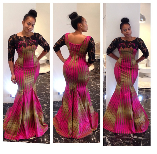 ankara lace gown