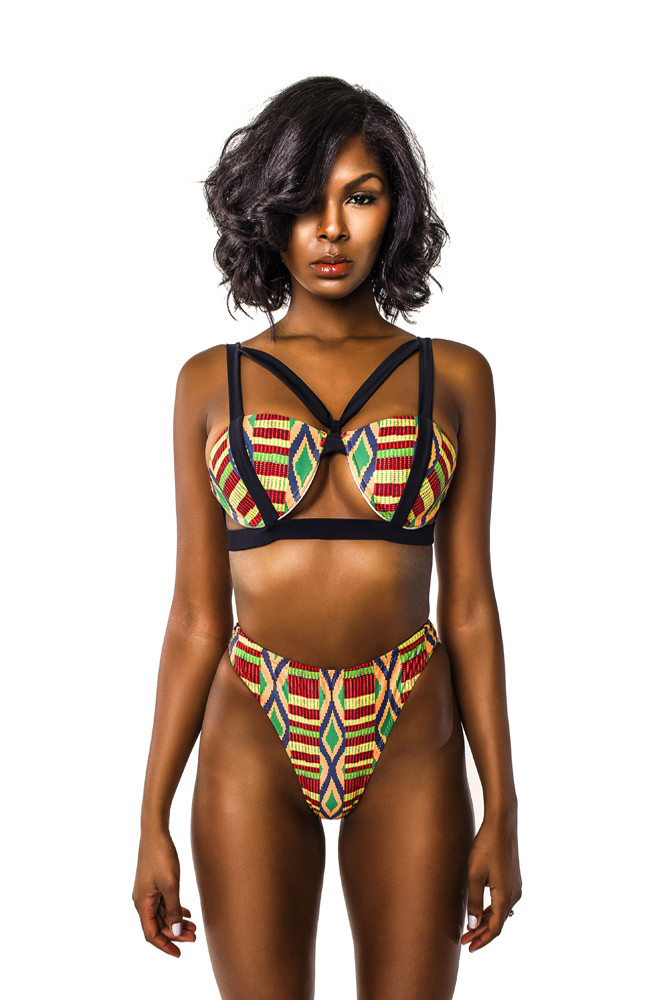 Bfyne's Asante Kente Print 2 Piece Bathing Suit 2