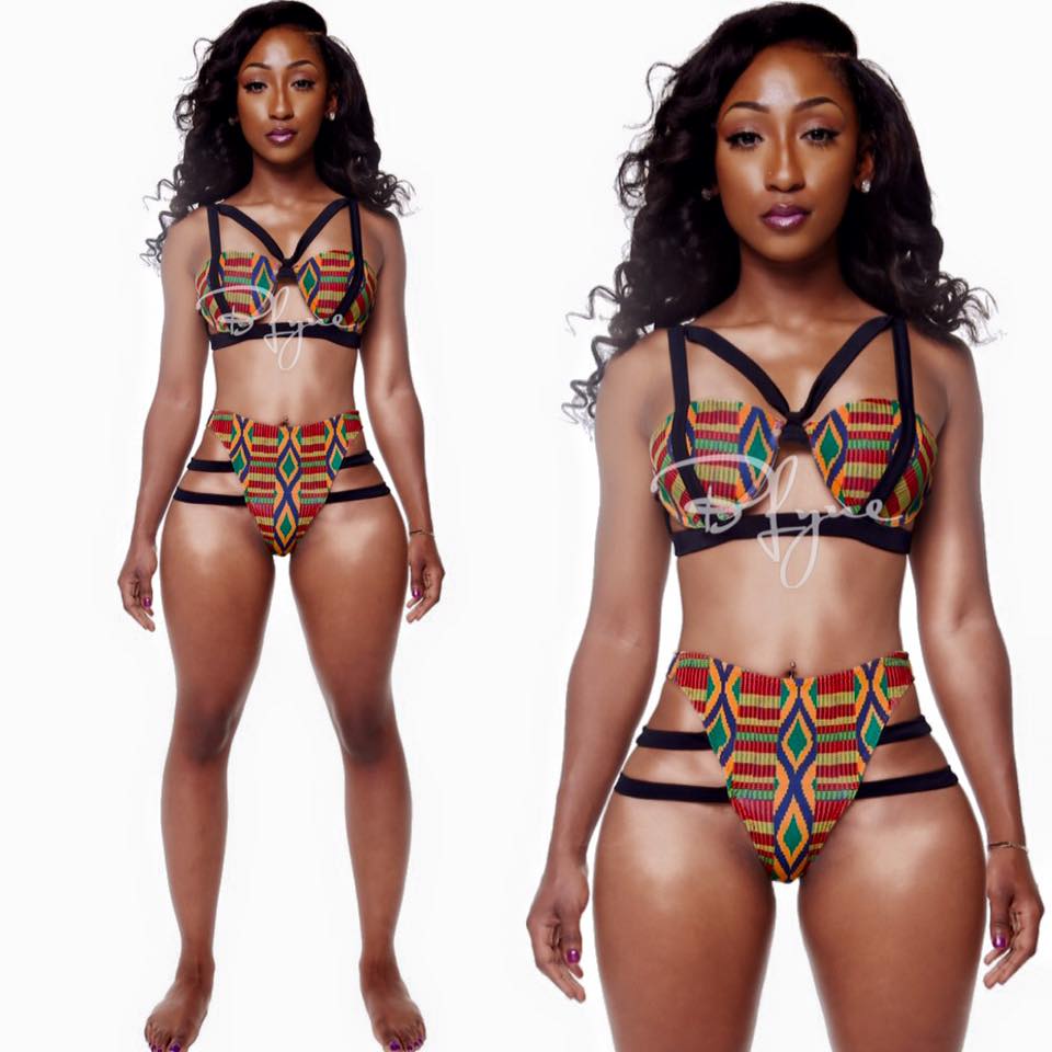 Bfyne's Asante Kente Print 2 Piece Bathing Suit