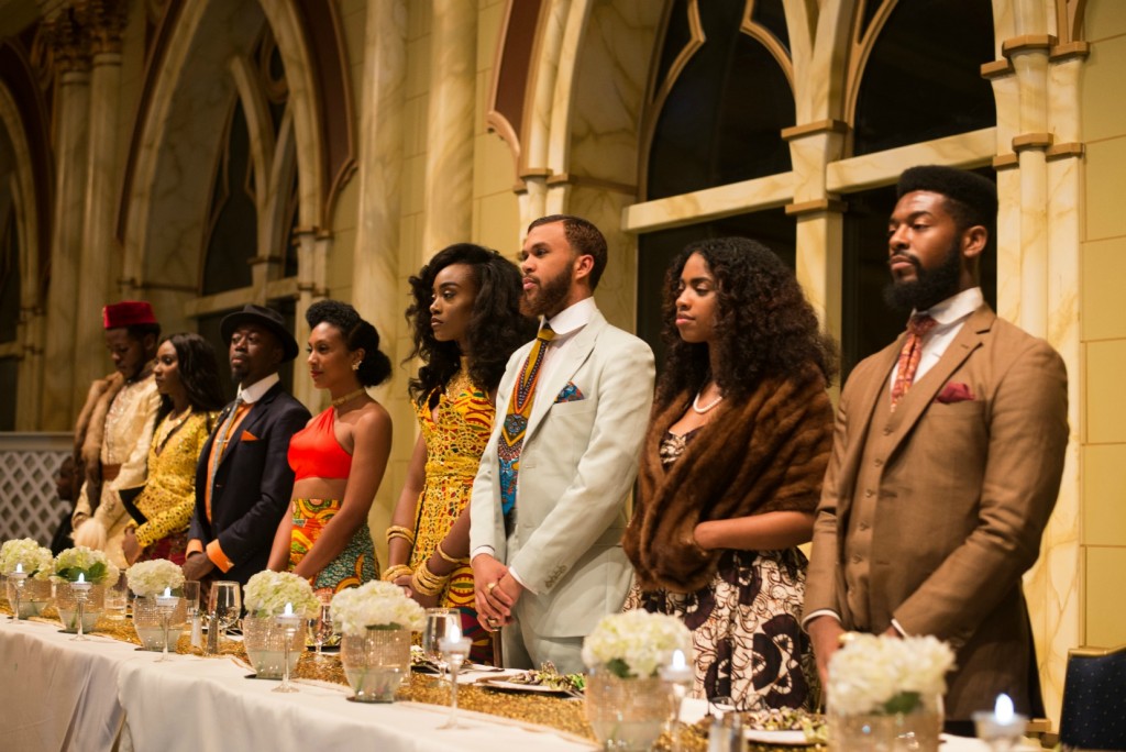 All Things Ankara Ball 2015 High Table Khris I. Ohwawa, Nana Kwabena, Madam Kateri, Jessica Chibueze, Jidenna, Whippa Wiley, & Fluent stand up for Nigeria's National Anthem by OWO