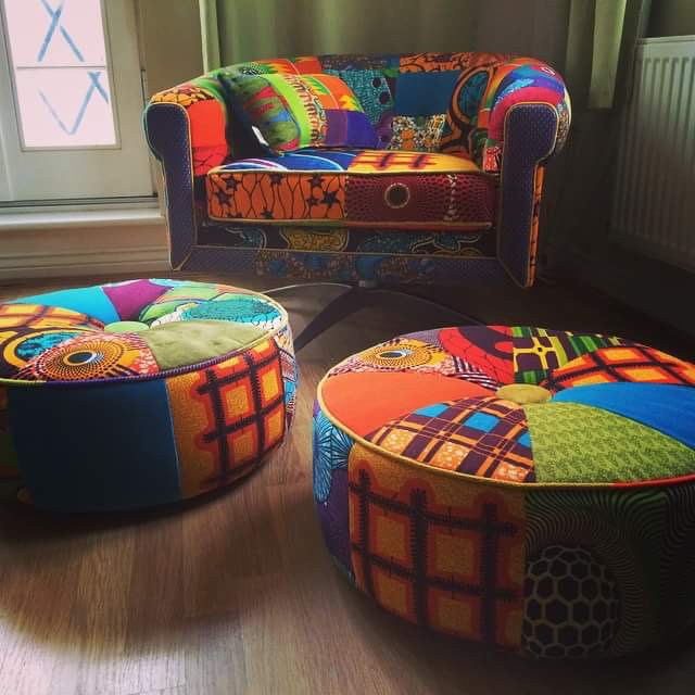 Home Interior Afrotechnicolour Therapy Ankara Print Chairs by Ray Clarke 1