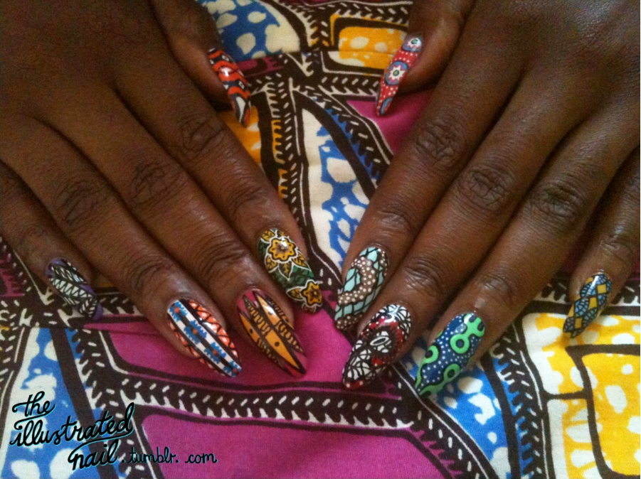 Ankara Print Nails by The Illustrated Nail 2