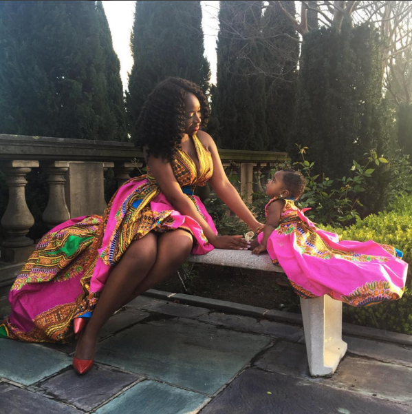 Miss Dunnie O and Baby Zion in Red Star Collective Dashiki Dresses for International Women's Day 2016 2
