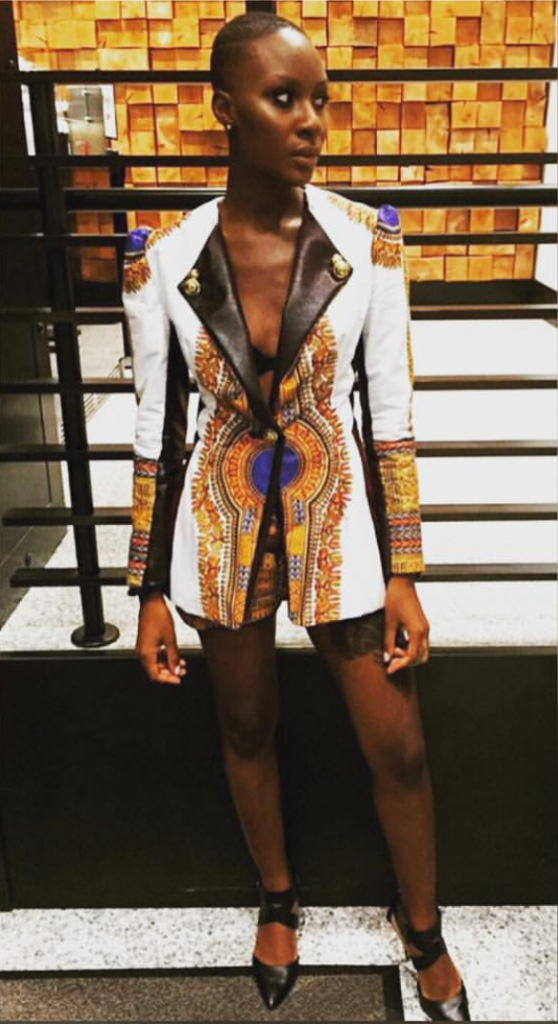 Ankara Street Style of The Day- Destiny 'Ohwawa' Owusu at New York Fashion Week 2015-Solo Jubin