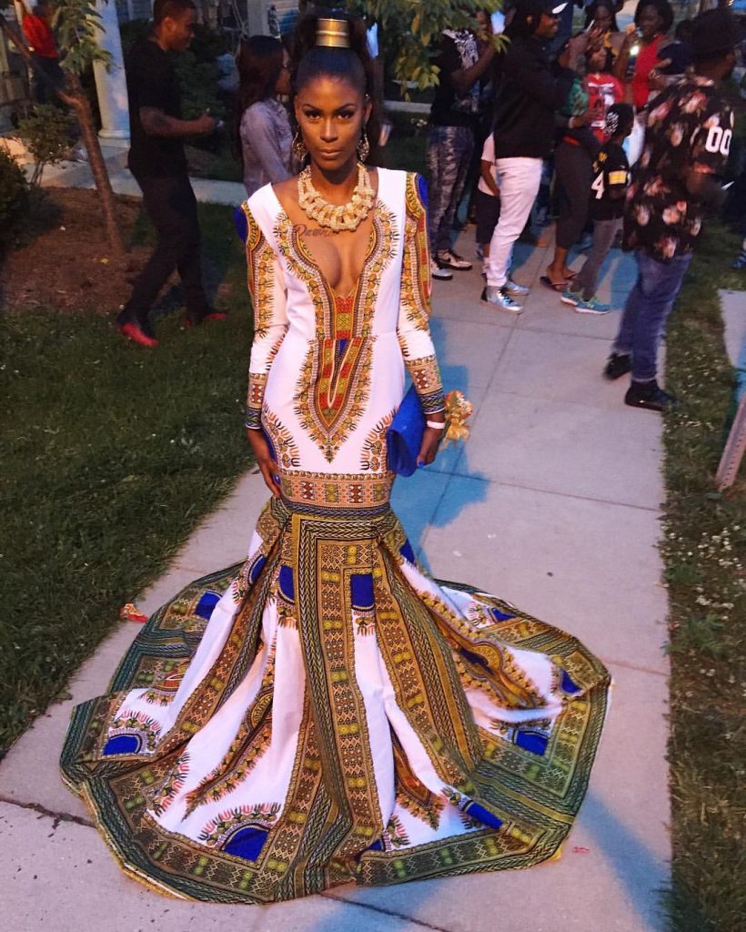 Ashley Boykin in DaJon J. Dashiki Gown 1