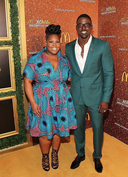 Award Show-Actress Amber Riley Attends 13th Annual McDonald's 365Black Awards in a Demestiks New York Gugu Dress 5