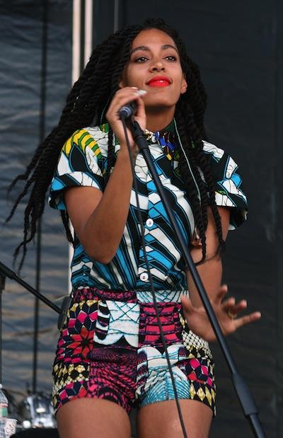 Picnic-Solange's Boxing Kitten Oxford Top and Printed Shorts for the Roots Picnic 2013 2