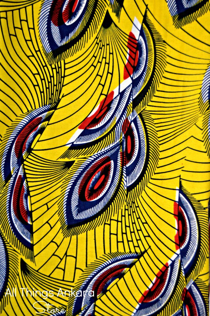 Yellow, Blue, Red & White Leaves Wax Prints