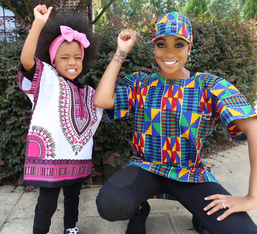 Ankara Photo of The Day: Monica Brown and Daughter Laiyah Shannon Brown –  All Things Ankara