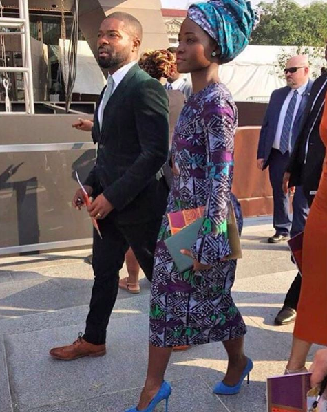 dedication-ceremony-lupita-nyongos-smithsonian-national-museum-of-african-american-history-and-culture-dedication-ceremony-maki-oh-fall-2017-adire-camouflage-dress-1