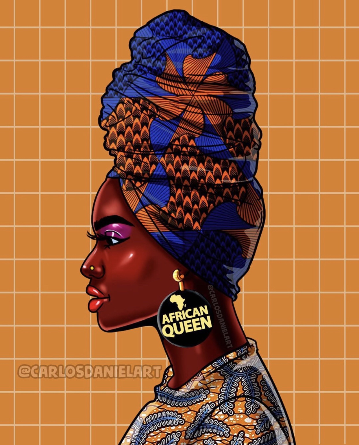 Illustration African Queen By Carlos Daniel