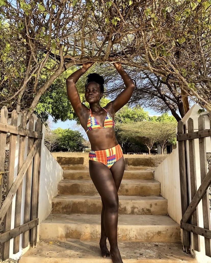 Actress Lupita Nyong’o was spotted in Kenya wearing the Marsha Bikini by Oh...